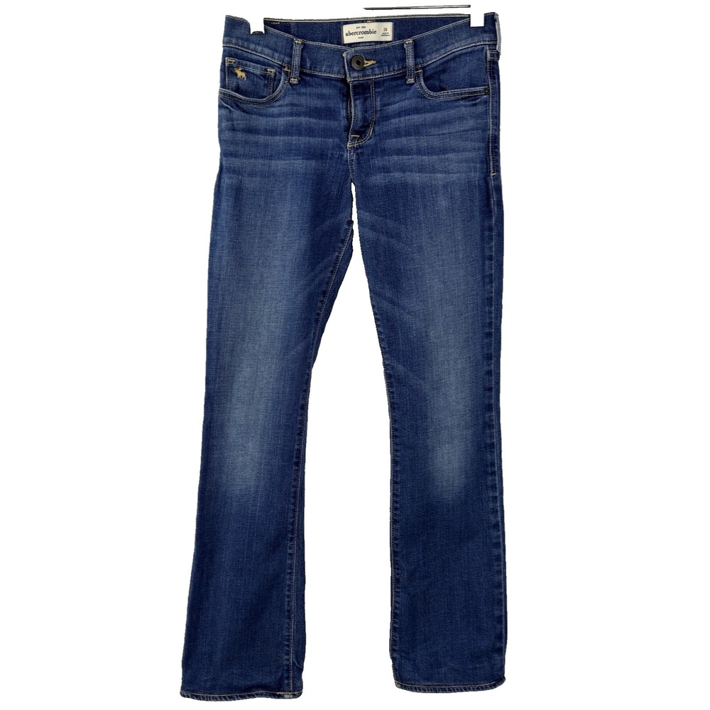 Abercrombie Kids Girls Denim Jeans Size 16 Straight Low Rise Stretch Med Wash